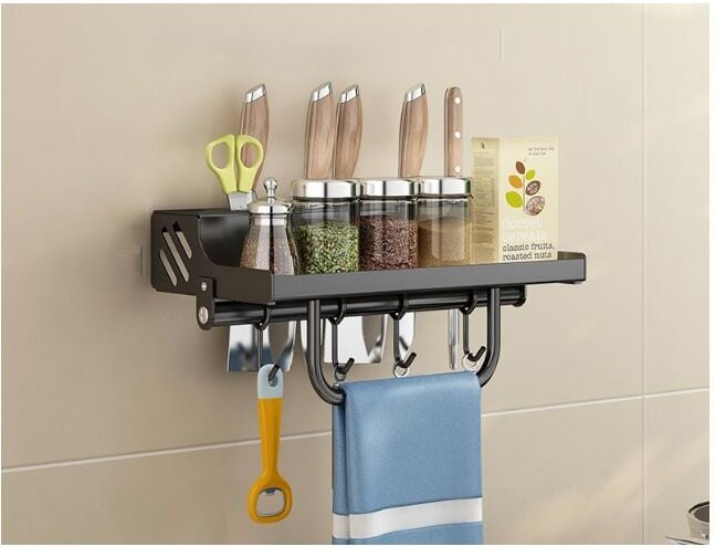 Gewürzregal für die Küche, wandmontiertes Gewürzregal für Badezimmer oder Küche, Küchenregal, Gewürzregal aus Edelstahl ...