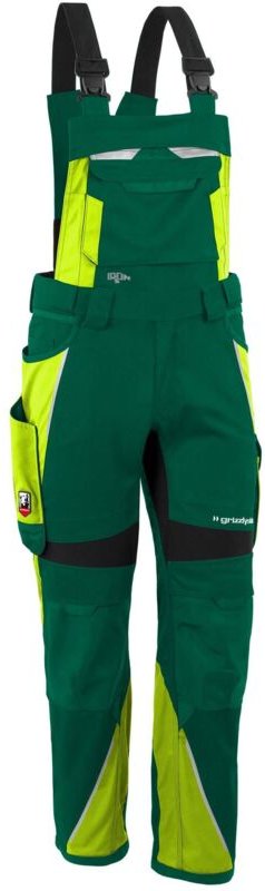 Grizzlyskin Latzhose "IRON" grün/warngelb L64