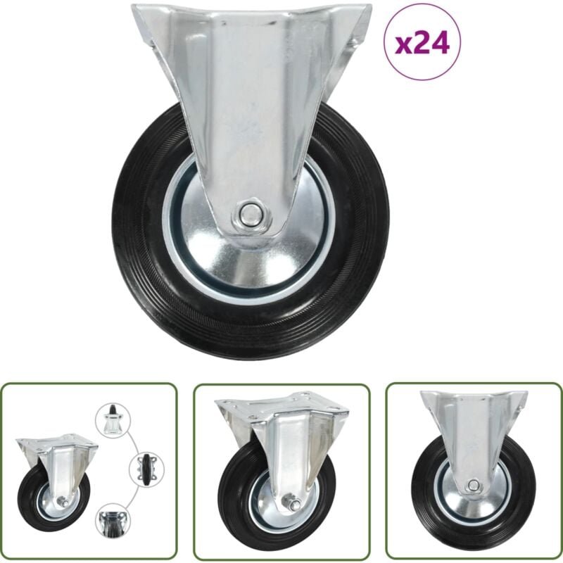 Thumbnail - The Living Store - vidaXL 24 Stk. Bockrollen 160 mm