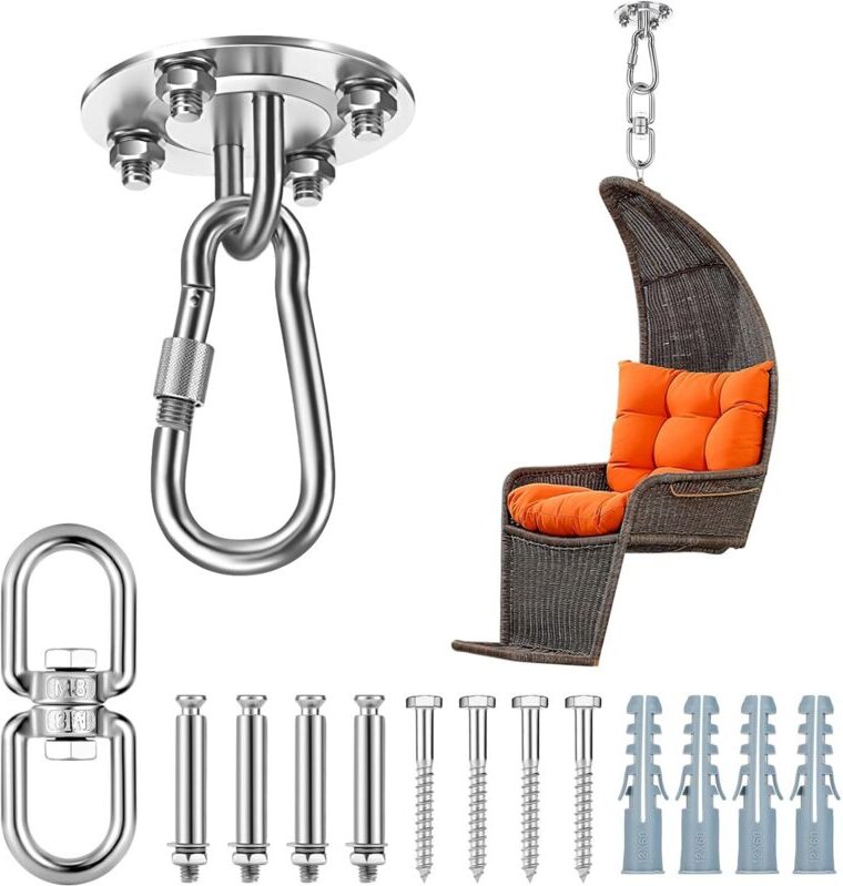 Deckenhaken, Hängesessel, Hängematten, Schaukeln und Zubehör. Boxsackhalter, maximale Tragfähigkeit beträgt 450 kg mit 3...