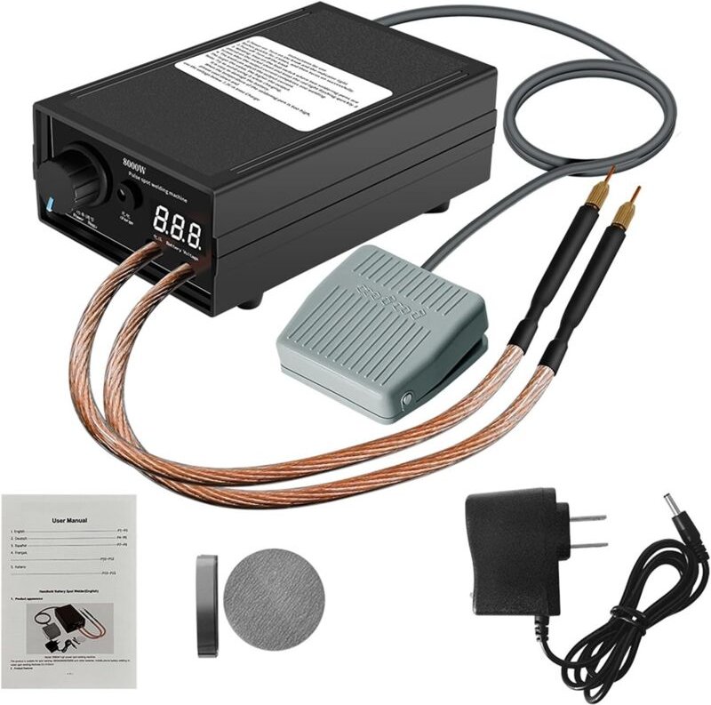 8000 W einstellbares Akku-Punktschweißgerät, DIY-Kit, Hochleistungs-Tragbares Nickel-Punktschweißgerät für Punktschweißm...