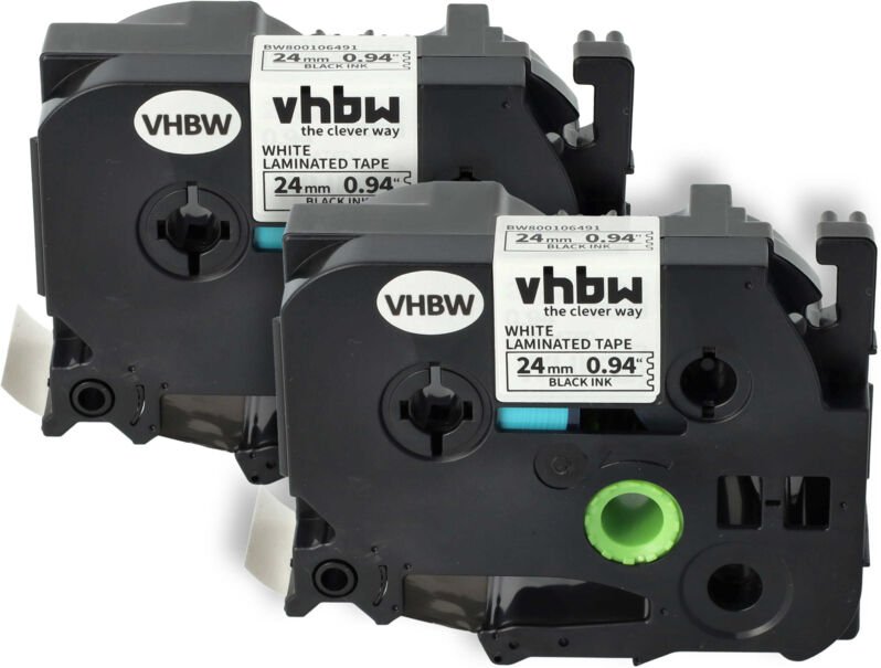 Vhbw - 2x Schriftband-Kassette kompatibel mit Brother P-Touch 2400 e, 2450, 2400, 2430 pc, 2420 pc Etiketten-Drucker 8m ...