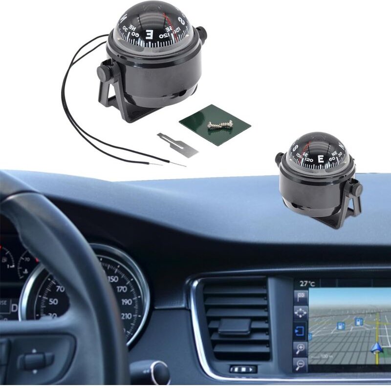 LED-beleuchteter, schwenkbarer Bootskompass für die Seenavigation, Outdoor-Reisen, digitales Zielfernrohr für LKW, Auto,...