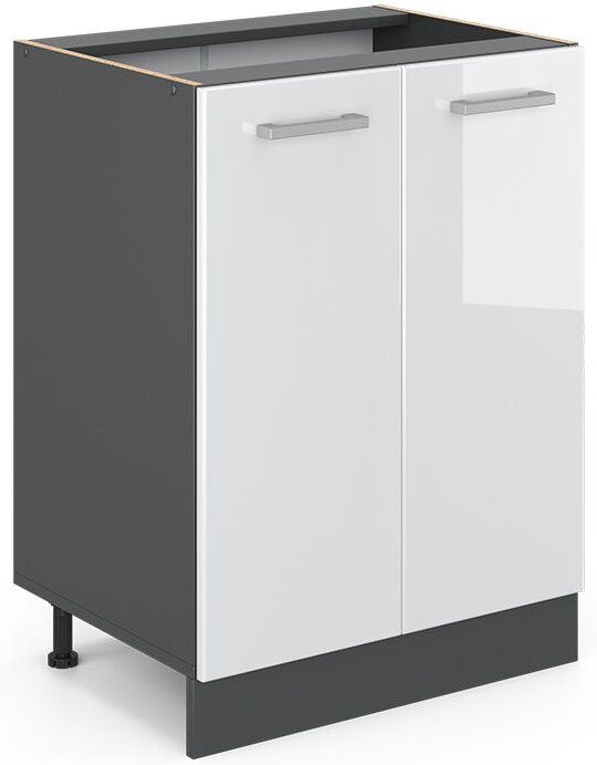 Vicco - Küchenunterschrank R-Line, Weiß Hochglanz, 60 cm ohne Arbeitsplatte