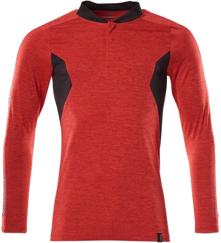 Accelerate Polo-Shirt, feuchtigkeitstransportierendes coolmax® pro, langarm, moderne Passform Gr. 4XL verkehrsrot/schwar...