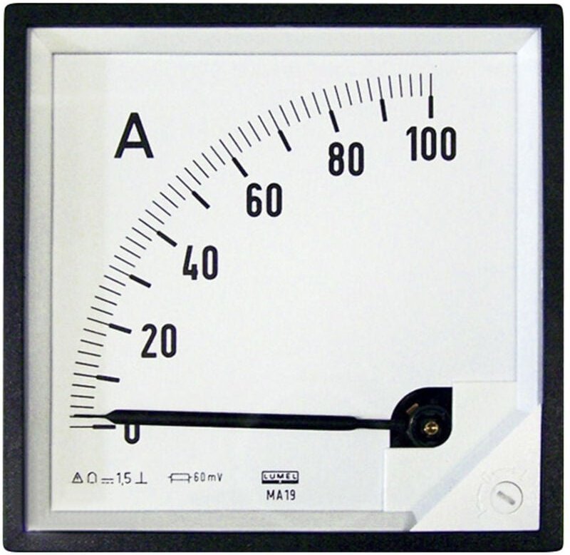 Lumel MA19 100A/60mV MA19 100A/60mV Einbaumessgerät 96 x 96 mm 100 A/DC (60 mV) Drehspule