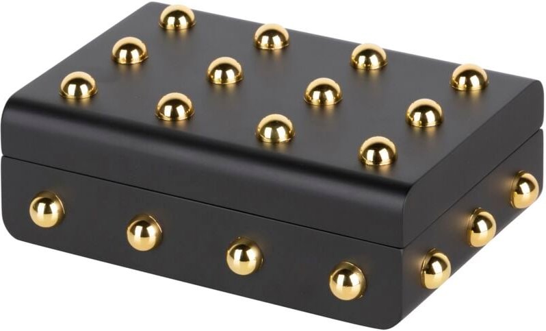 MDF / Metallbox Zink Schwarz Gold 26X17X10 Cm