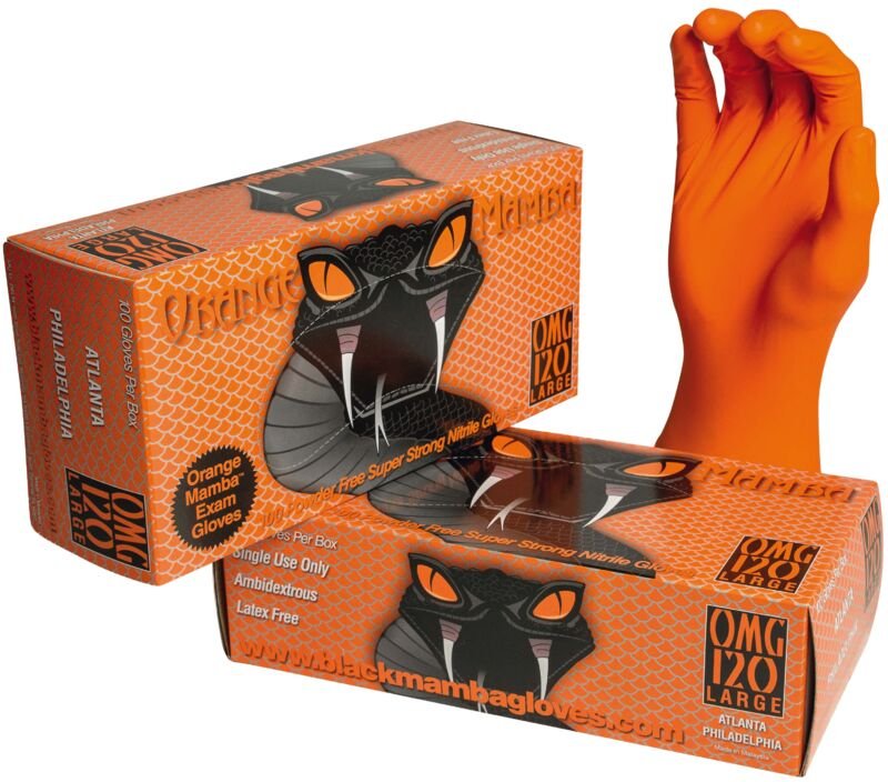 Gant Black Mamba Nitril orange Std - 100 Stück Box Größe XL - 9/10