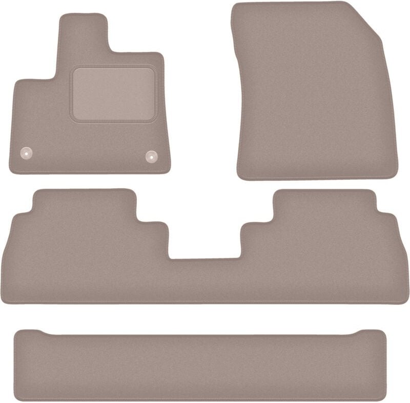 Beige Veloursmatten für: Toyota ProAce City Verso 7-Sitzer (2018-)