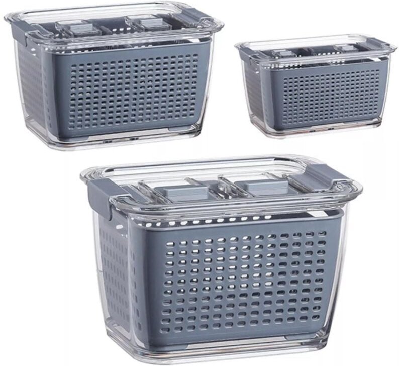 3x aufbewahrungsboxen mit sieben - 3 groen