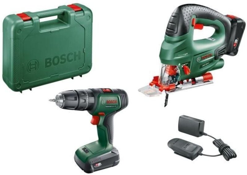 Universal Impact 18V 2x2Ah Schlagbohrmaschine + 18V Bosch Stichsäge - 06039D410B