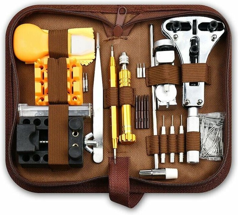 Uhrenreparaturset, 149-teiliges professionelles Federsteg-Werkzeugset, professionelles Uhrenreparaturwerkzeug, Batteriew...