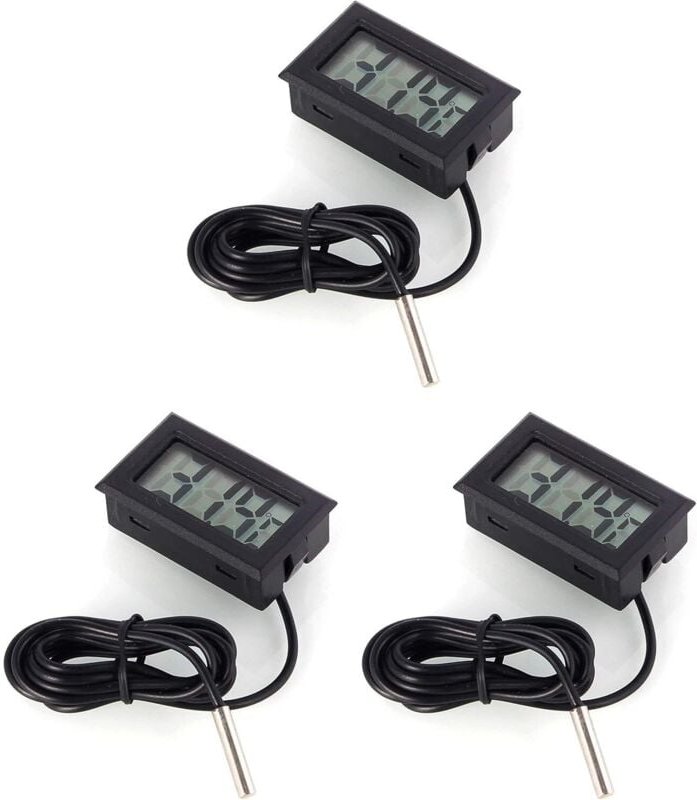 Digitaler Temperaturmonitor LCD-Thermometer mit externer Sonde für Kühl- und Gefrierschrank Acuario - Schwarz