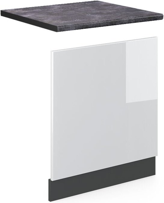 Thumbnail - Vicco - Frontblende R-Line, Weiß Hochglanz, 60 cm , ap Anthrazit