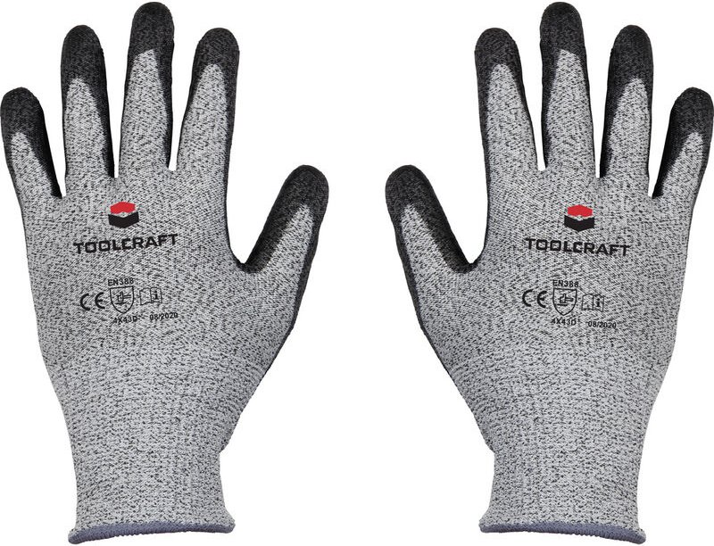 Thumbnail - Toolcraft - TO-5621601 HPPE-Faser, Polyester, Kunstfaser, Polyurethan Schnittschutzhandschuh Größe (h