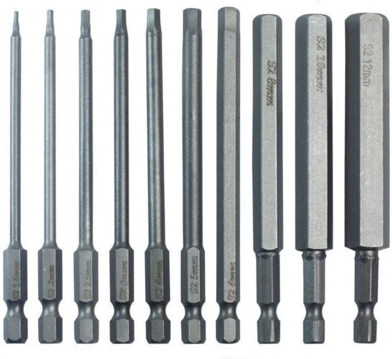 10-teiliges Sechskantbohrer- und Schraubendreherbit-Set mit magnetischem Schnellverschlussgriff für die einfache Install...