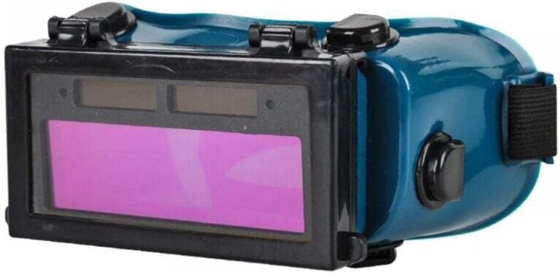 Schweißmaske mit LCD-Solarbatterie und automatischer Verdunkelung, Schutzbrille für Schweißer mit Band (grün)