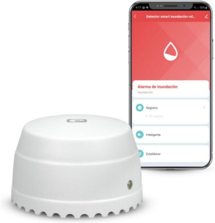 Smart - Detector de Smart WiFi Water for Leaks, Flooding...with Real-Time App Notifications, Sound Alarm de 55 db, No In...