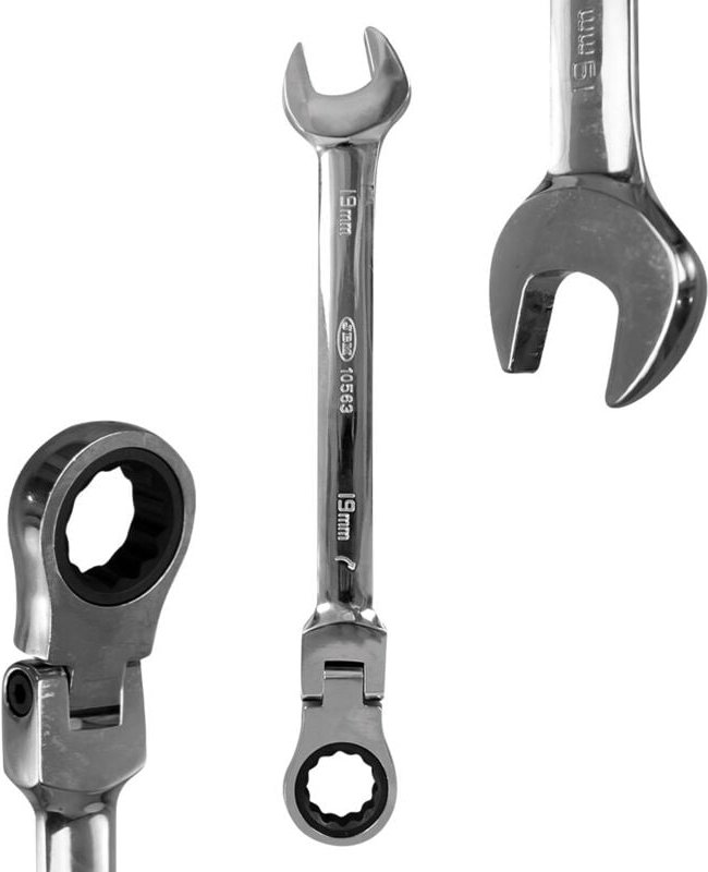 JBM - Set mit 12 Knick-Ring-Maulschlüsseln mit Ratsche 51318