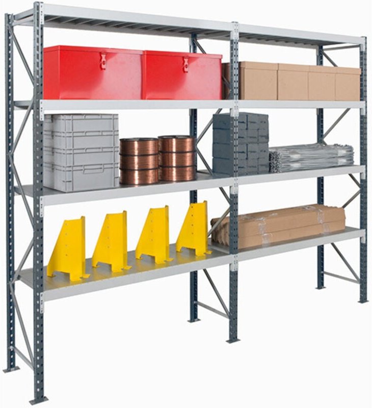 Regale für mittelschwere Lasten 4 Ebenen - Startmodul - 2000x1800x600mm -Traglast 630kg/Ebene - RAYOMLT/4N/1860/D1
