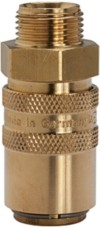 Temperierkupplung dn 6 mit ag, mit Absperrventil, M14x1,5 gerade - Riegler