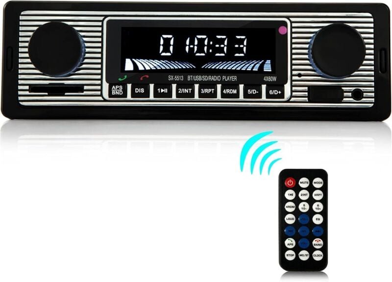 Autoradio Bluetooth 5.0, Autoradio Bluetooth, 1-Din-Autoradio, Freisprecheinrichtung für 9–12 V-Auto-FM-Radio, unterstüt...