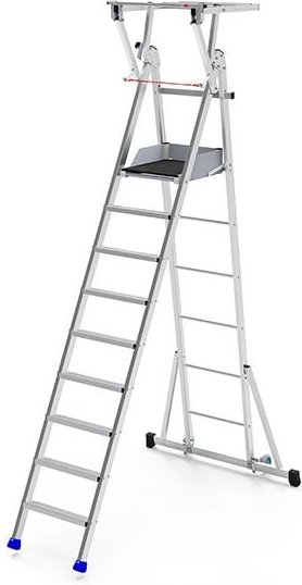 Matisère - Profi Stehleiter 9 Stufen - Maximale Arbeitshöhe 4.25m - PIRL9RM