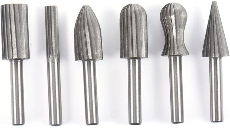 6-teiliges 6-mm-Frässtift-Feilenset aus Stahl, 1/4 Zoll, für Metall, Kunststoff, Holz, Stein, Schleifen, Entgraten