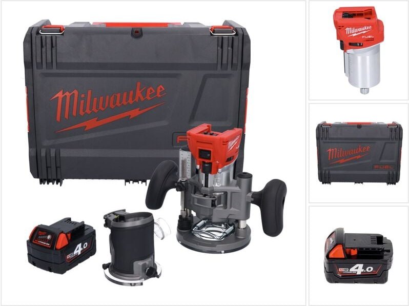 Milwaukee M18 FTR-401X Akku Fräse 18 V Brushless + 1x Akku 4,0 Ah + Fräsmodule + HD Box - ohne Ladegerät