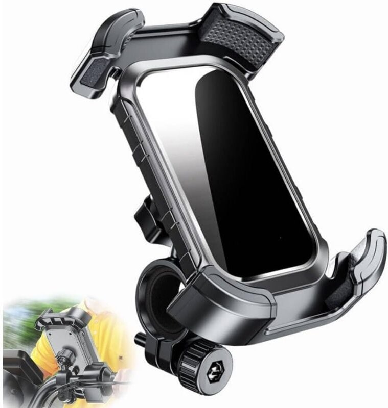 Thumbnail - Handyhalterung fürs Auto, Anti-Vibration, universell 360° drehbar für Motorrad, schnelle Lenkermontage und -demontage, R...