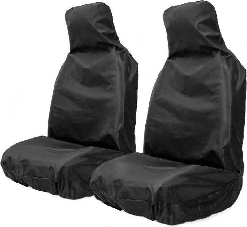 Thumbnail - Set mit 2 wasserdichten Autositzbezügen vorne, universelle Autositzbezüge, robuste Nylon-Autositzschoner, schwarz