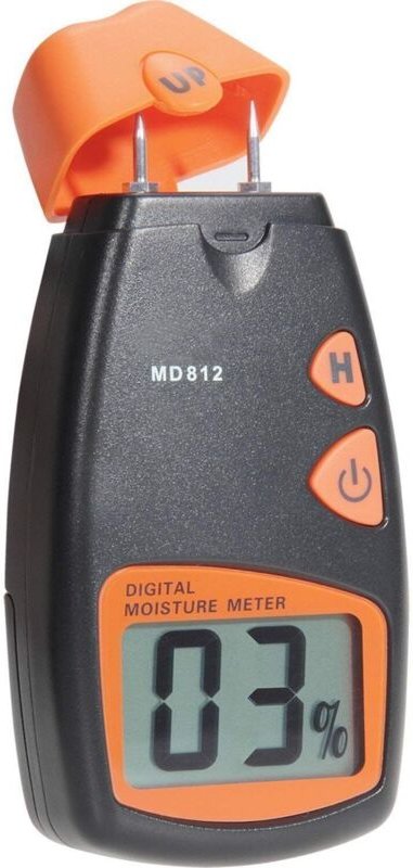 Holzfeuchtemessgerät, MD-812 Digitaler Feuchtigkeitstester, Brennholzfeuchtedetektor, 2-poliger Sensor,Bereich 5 % – 40 ...