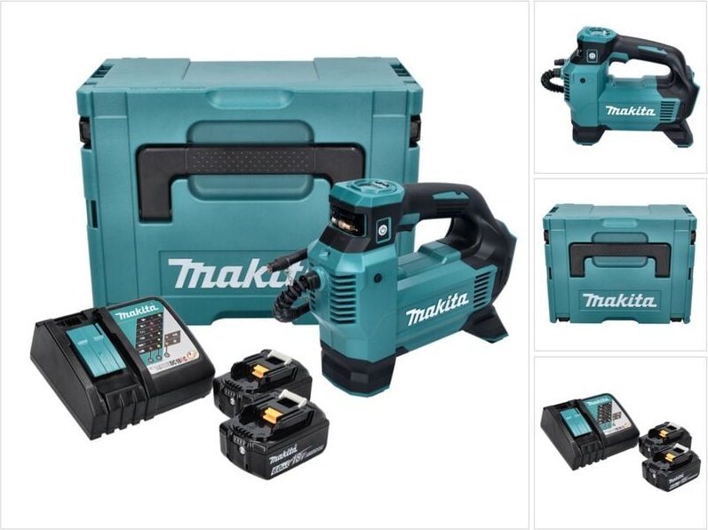 Dmp 181 rgj Akku Kompressor 18 v 11,1 bar + 2x Akku 6,0 Ah + Ladegerät + Makpac - Makita
