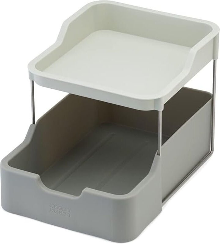 Regalorganisation de Küche Joseph Joseph Duo, 2-stöckiges Regal de mit Schublade, ideal für Gewürze, Pakete und Dosen, g...