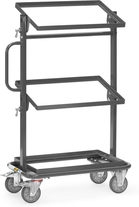 Fetra ESD-Beistellwagen mit offenem Rahmen und neigbaren Ladeflächen