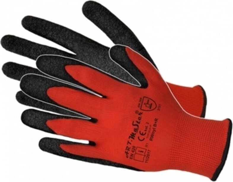 Polyesterhandschuhe mit aufgerautem Latex beschichtet, Größe L