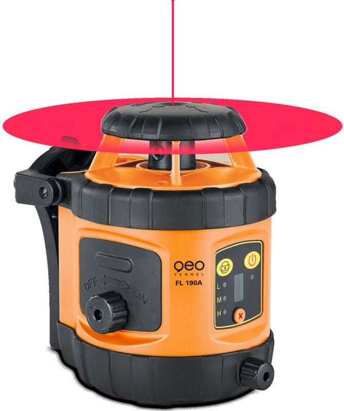 Geo Fennel - Rotationslaser-Paket fl 190A + Stativ + Zieltafel + Koffer 292190-BC