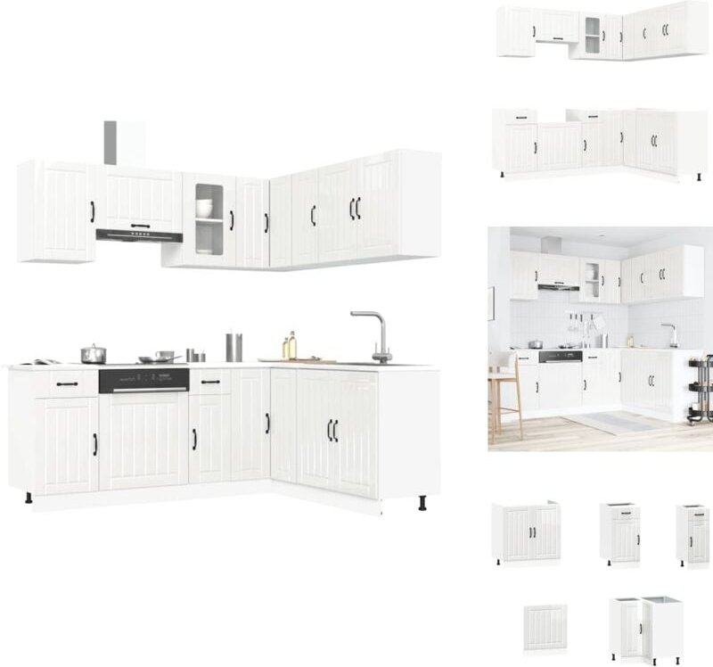 11-tlg. Küchenschrank-Set Kalmar Hochglanz-Weiß Holzwerkstoff - Küchenschrank-Set - Küchenschrank-Sets - Küchenzeile Ein...