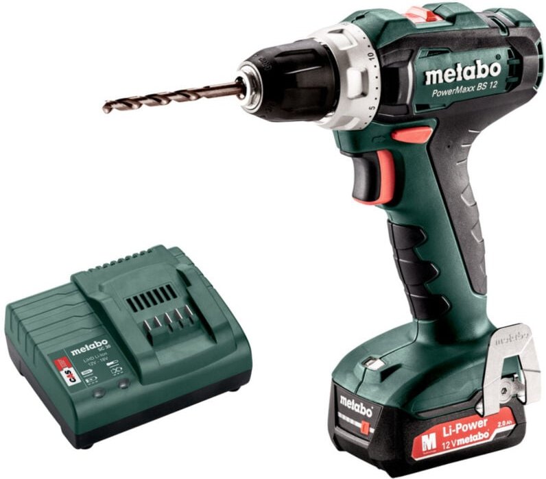 Metabo - Akku-Bohrschrauber PowerMaxx bs 12 mit 1x 2,0 Ah Akku und Lader im Karton