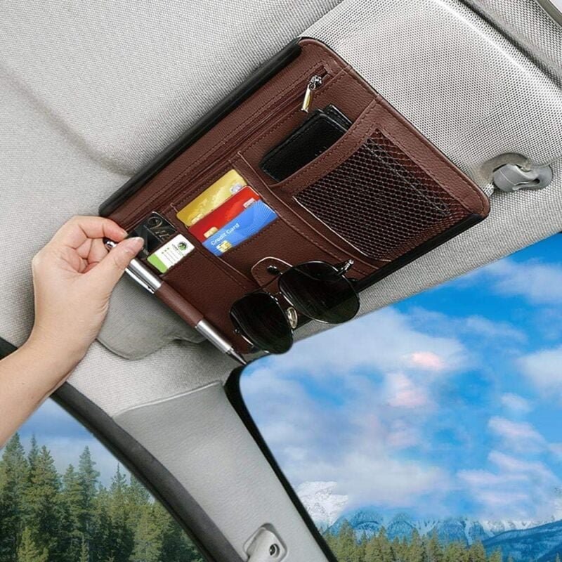 Alovez - Auto-Sonnenblenden-Organizer, Aufbewahrungstasche für Auto-Innenausstattung für lkw, suv