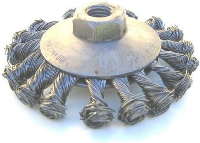 Scheiben-Winkelbürste, Stahldraht, geflochten, M-14, FI120MM - SZ TK 120 ST