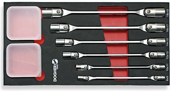 Kombinierte Tasche 6 Doppelgelenk-Steckschlüssel Dogher 467-080