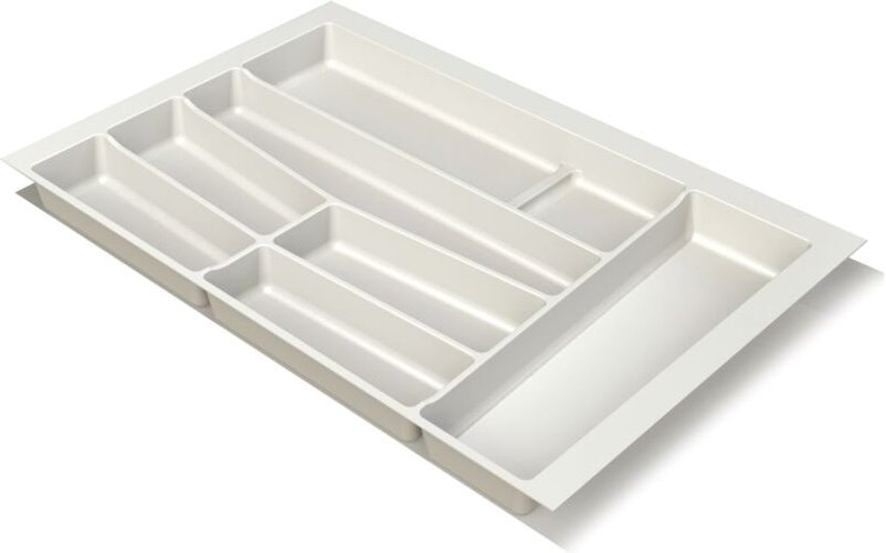 Volpato Besteckeinsatz - moderner Besteckkasten ideal als Besteck Organizer für KB 900mm, Kunststoff in Weiß