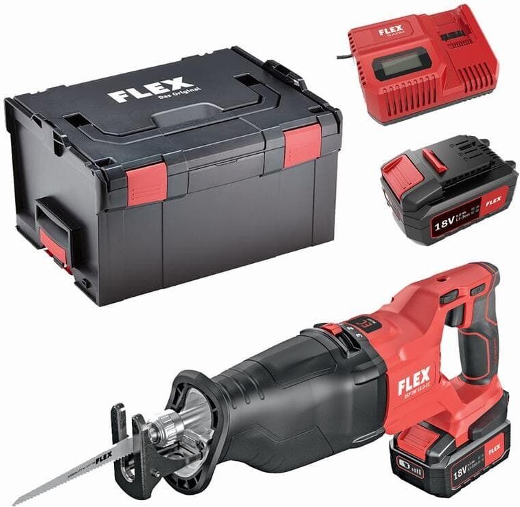 Flex - 18V Pendel-Säbelsäge rsp dw 18.0-EC/5.0 Set - im Koffer 2 Akkus + Ladegerät - 469084