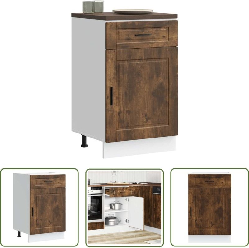 The Living Store - vidaXL Küchenunterschrank Porto Räuchereiche Holzwerkstoff