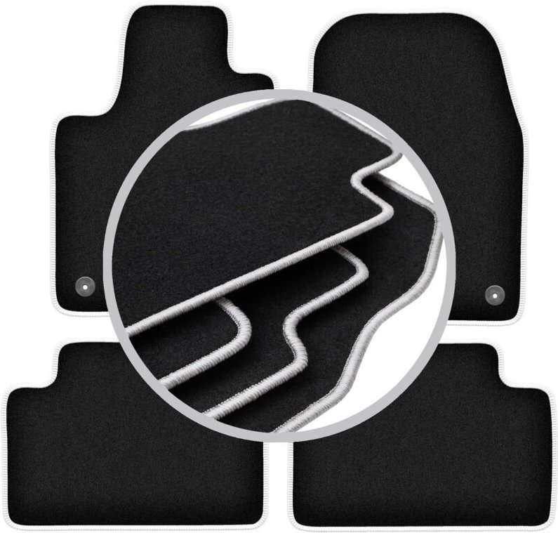 CARLUX-SILVER Autofußmatten für: Dodge Durango III FL SUV (2013-2020)