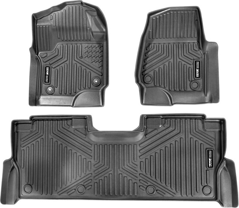 VEVOR Autofußmatten, passend für Ford F-250/F-350/F-450 2017–2022, 3-teilig, Einlagen für die vordere und zweite Reihe, ...