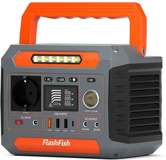 Ff Flashfish - Flashfish Power Station P66 Tragbarer Solargenerator, 260 W/288 Wh, Batterie-Kraftwerk, geeignet für Notb...