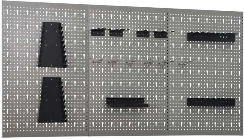 vidaXL Werkzeugwand 3 Stk. 40×58 cm Stahl
