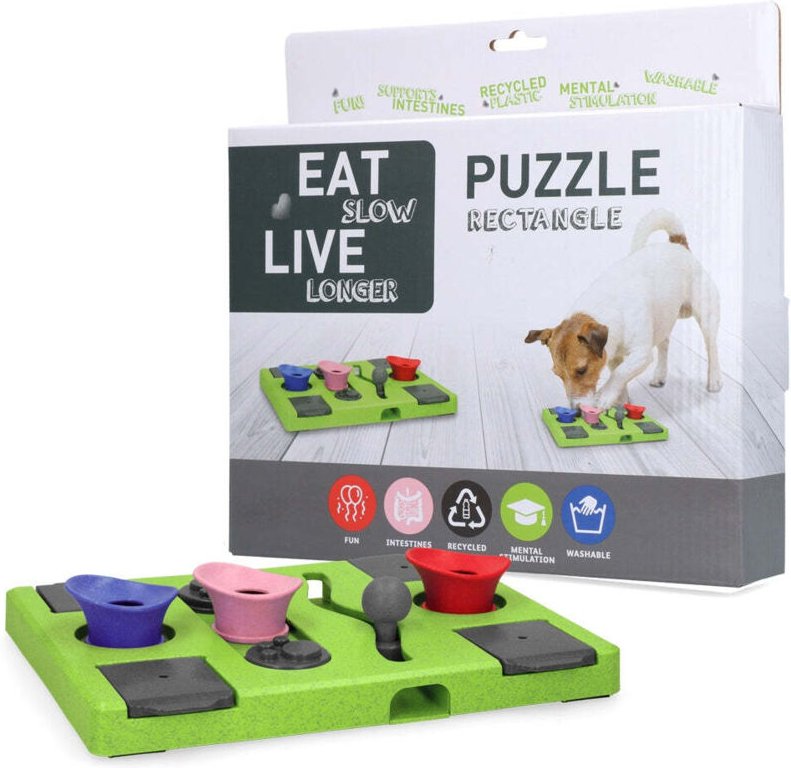 Eat slow live longer puzzle rechteck